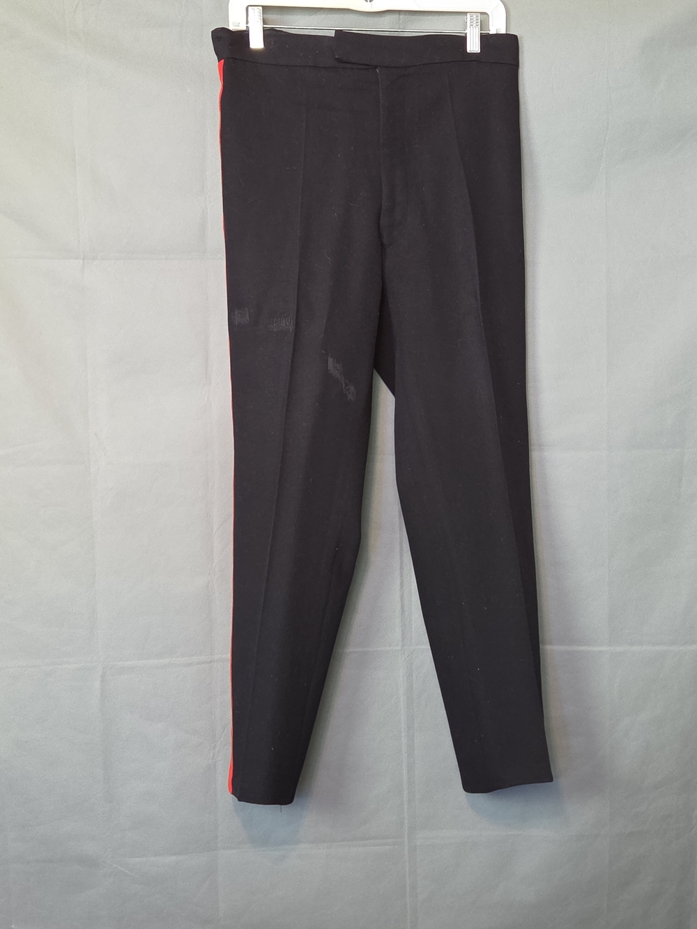 Collector's Vintage Military-Black Men's Dress Trousers with Red Side Stripe